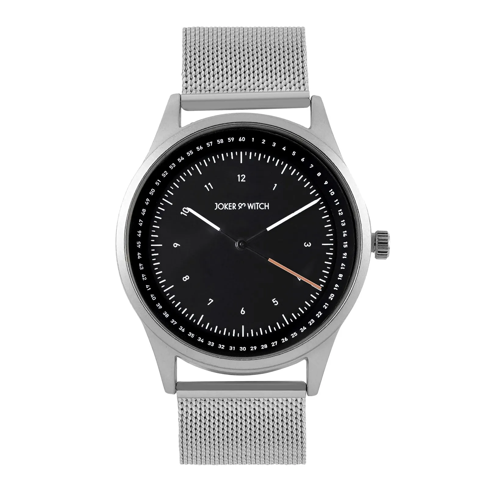 Montego Black Dial Silver Mesh Strap Watch