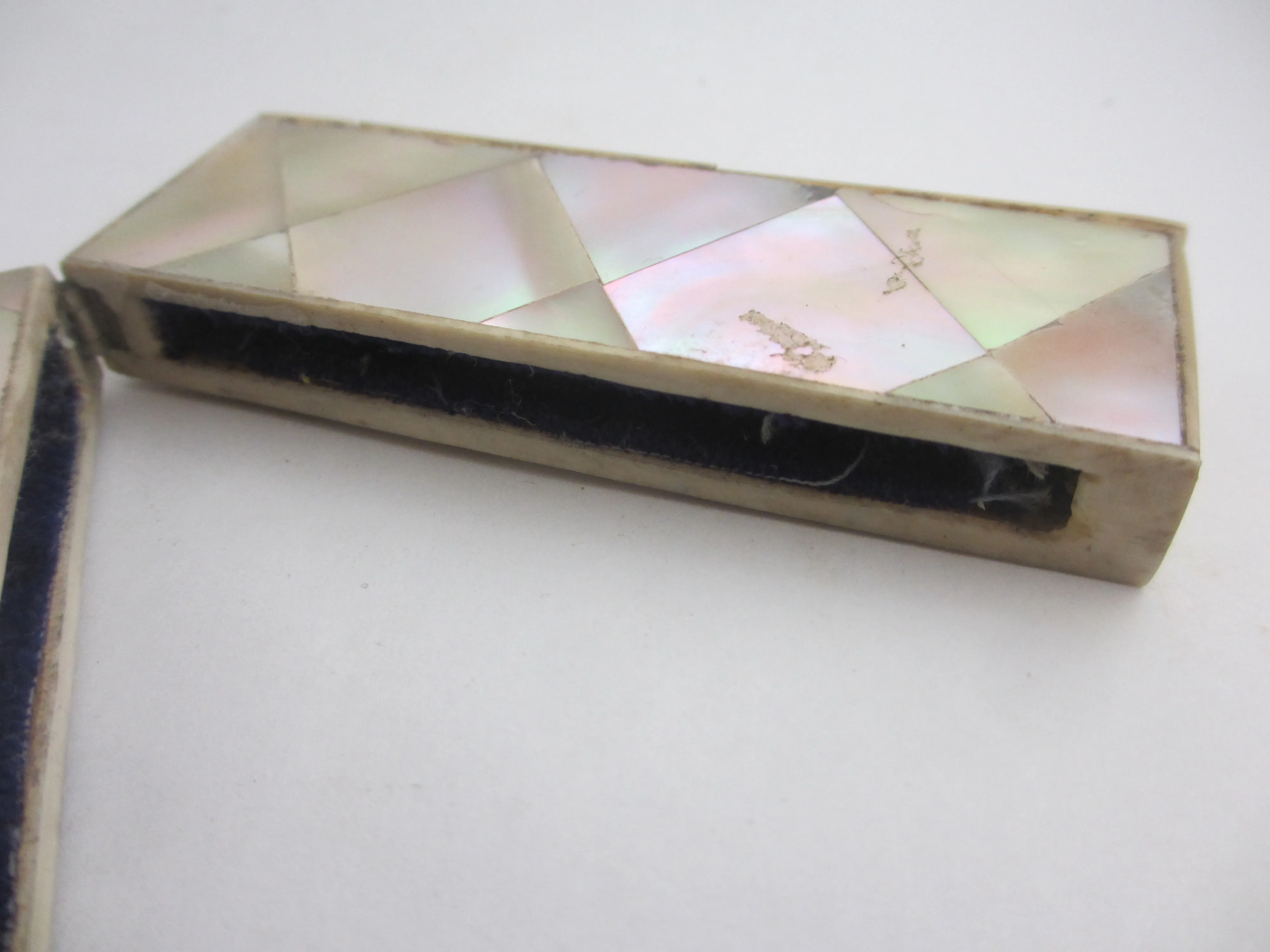 Mother of Pearl Card Case Antique Victorian c1890