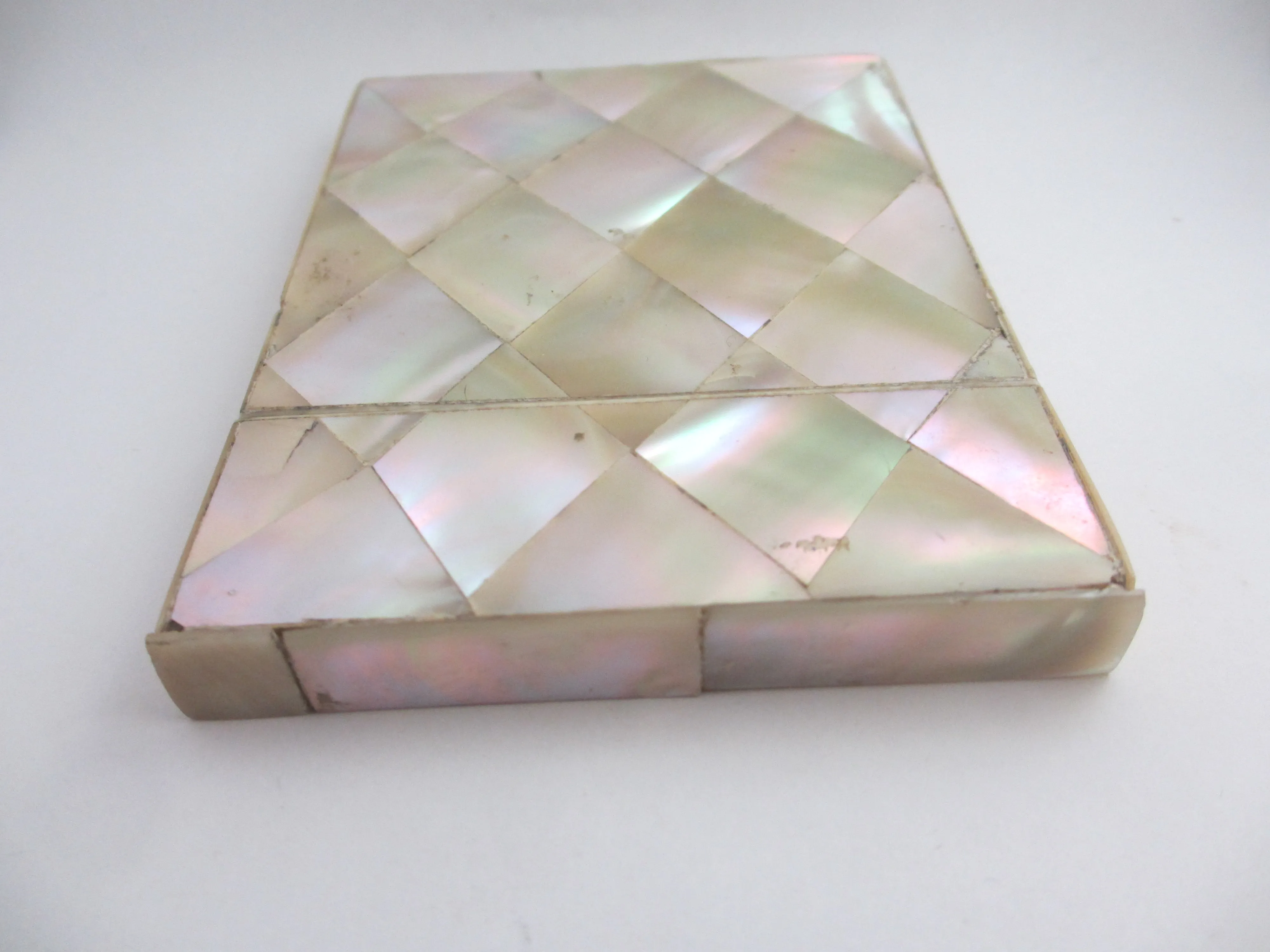 Mother of Pearl Card Case Antique Victorian c1890