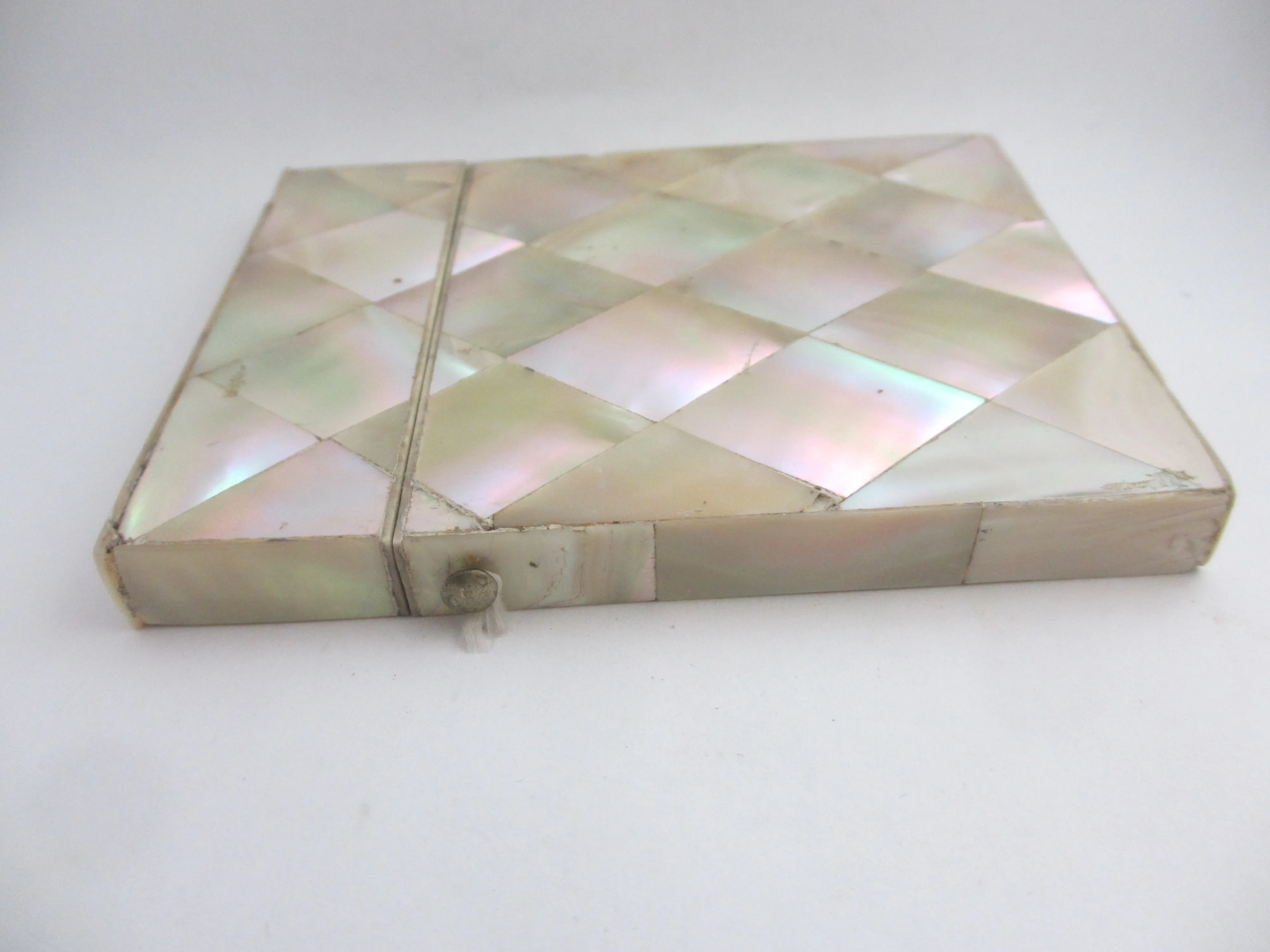 Mother of Pearl Card Case Antique Victorian c1890