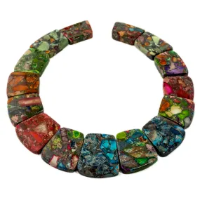 Multi Color Impression Jasper Graduated Collar 20x25-25x35 20-35mm - Pendant