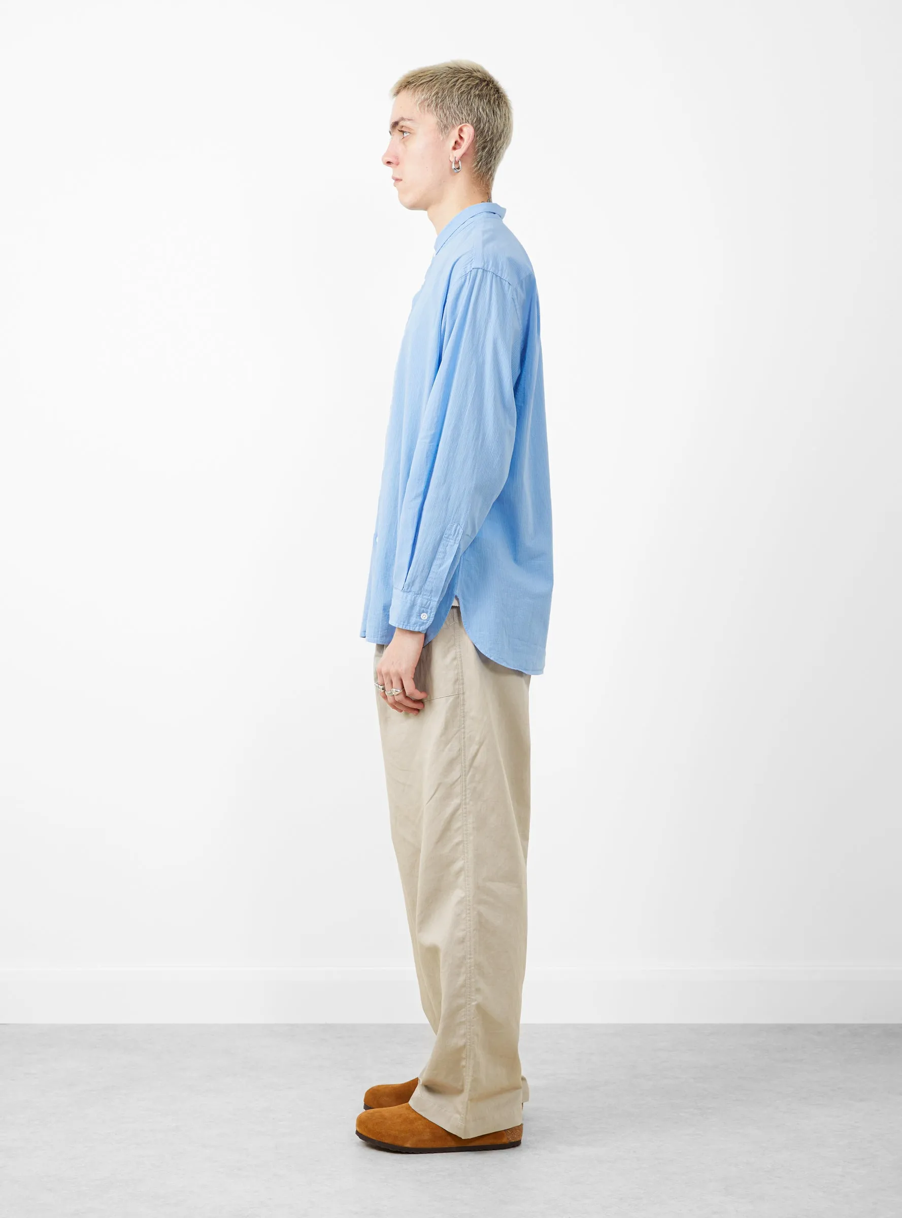 Narrow Collar Shirt Sax Blue