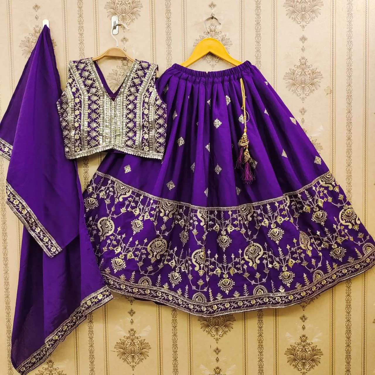 Party wear Ethnic Kids Girls Lehenga Blouse Dupatta Set