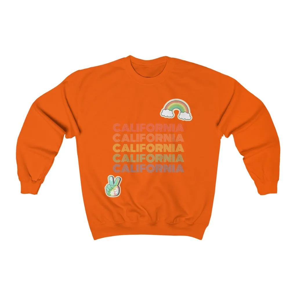 Peace Love & California HD Crewneck Sweatshirt