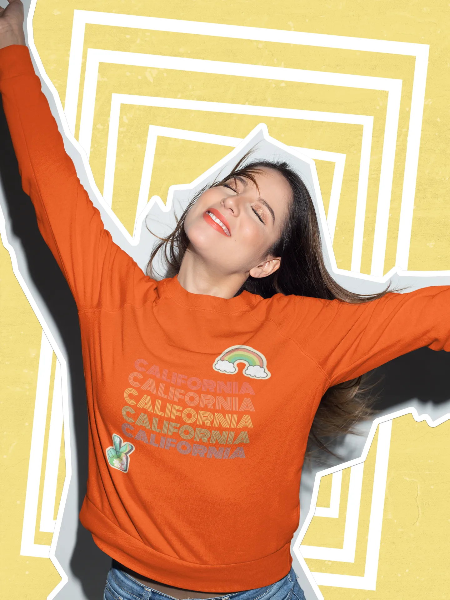 Peace Love & California HD Crewneck Sweatshirt