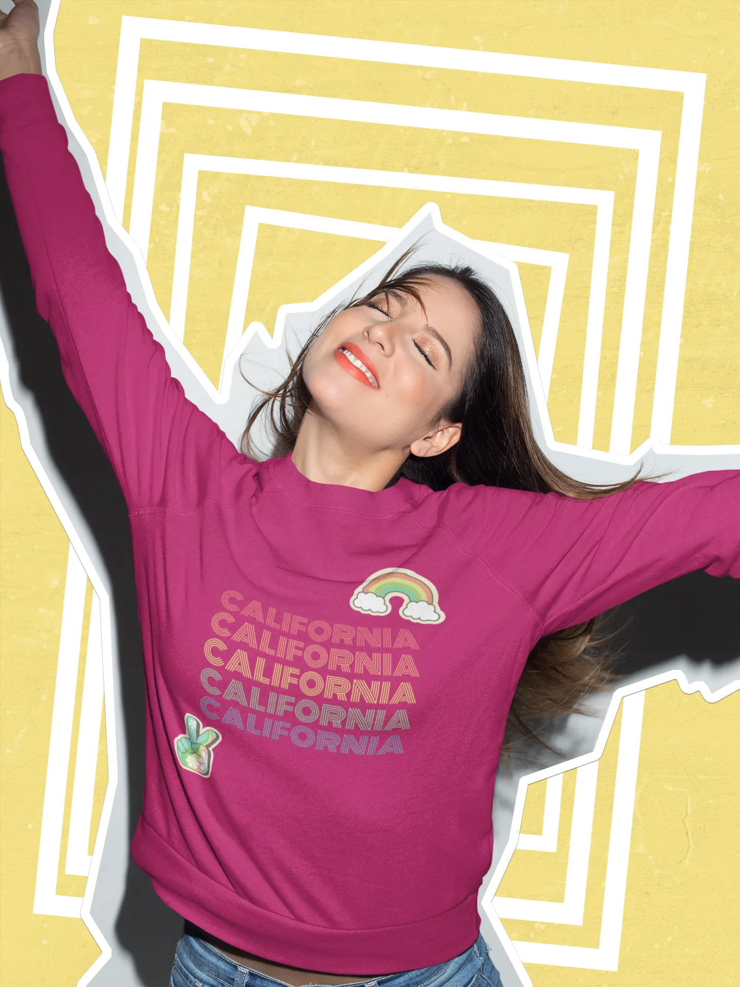 Peace Love & California HD Crewneck Sweatshirt