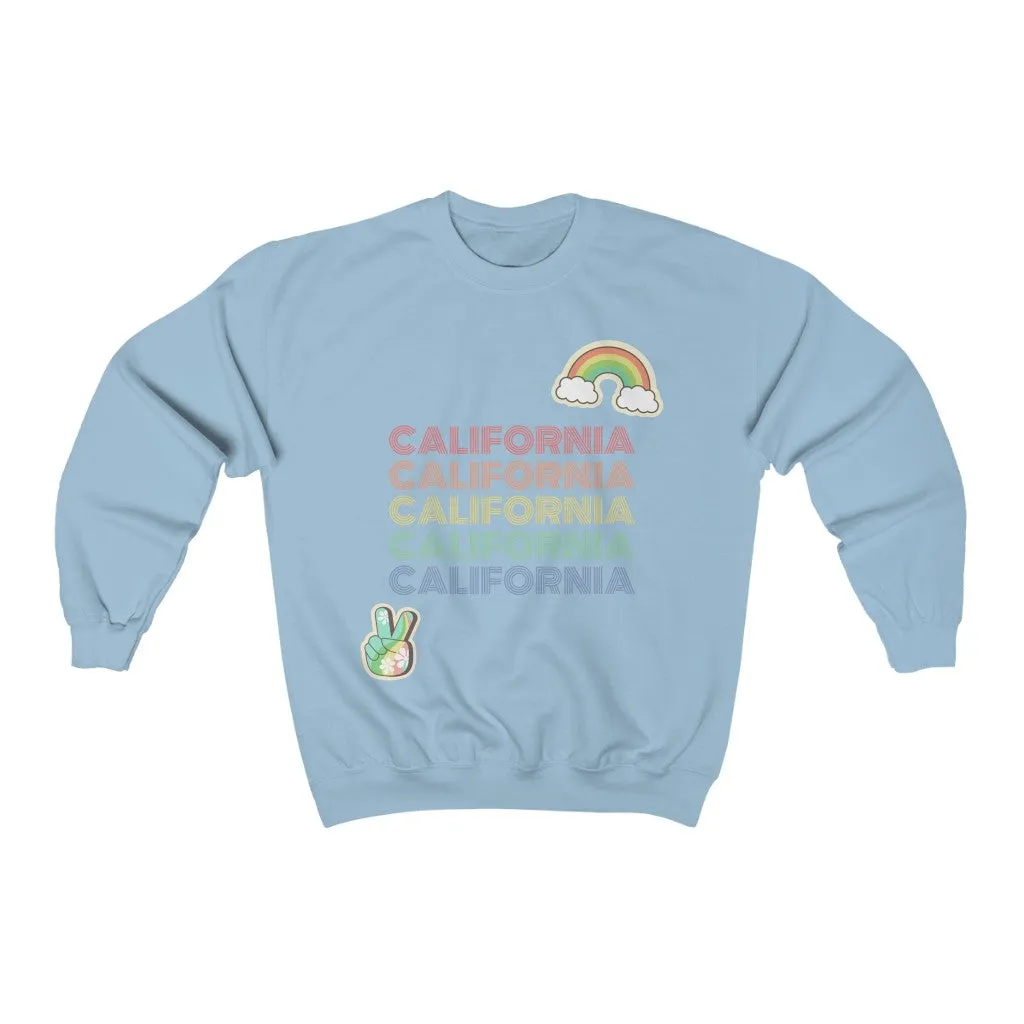 Peace Love & California HD Crewneck Sweatshirt