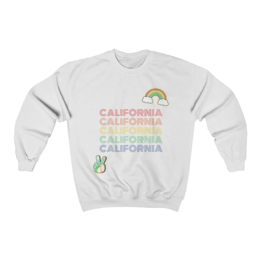 Peace Love & California HD Crewneck Sweatshirt