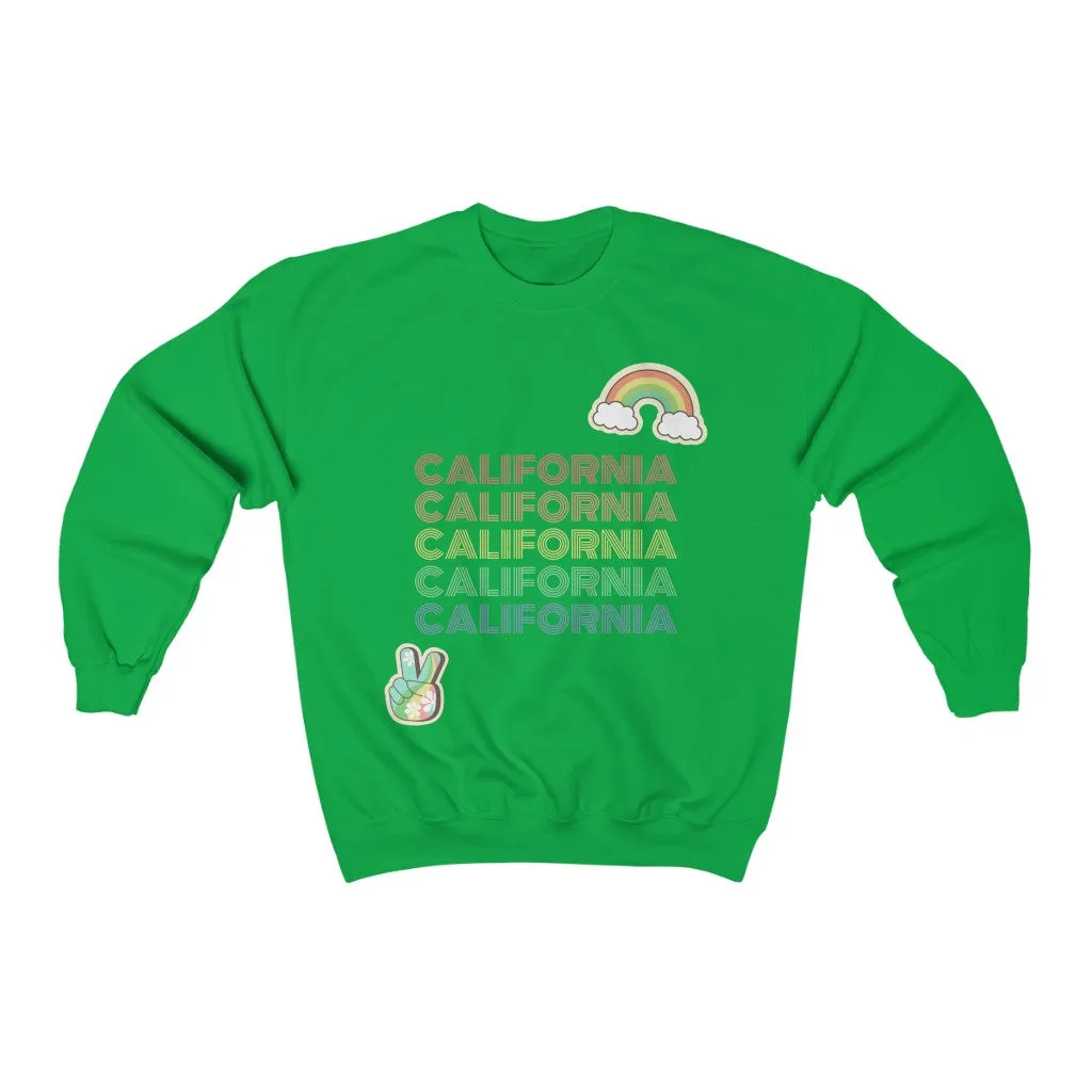 Peace Love & California HD Crewneck Sweatshirt