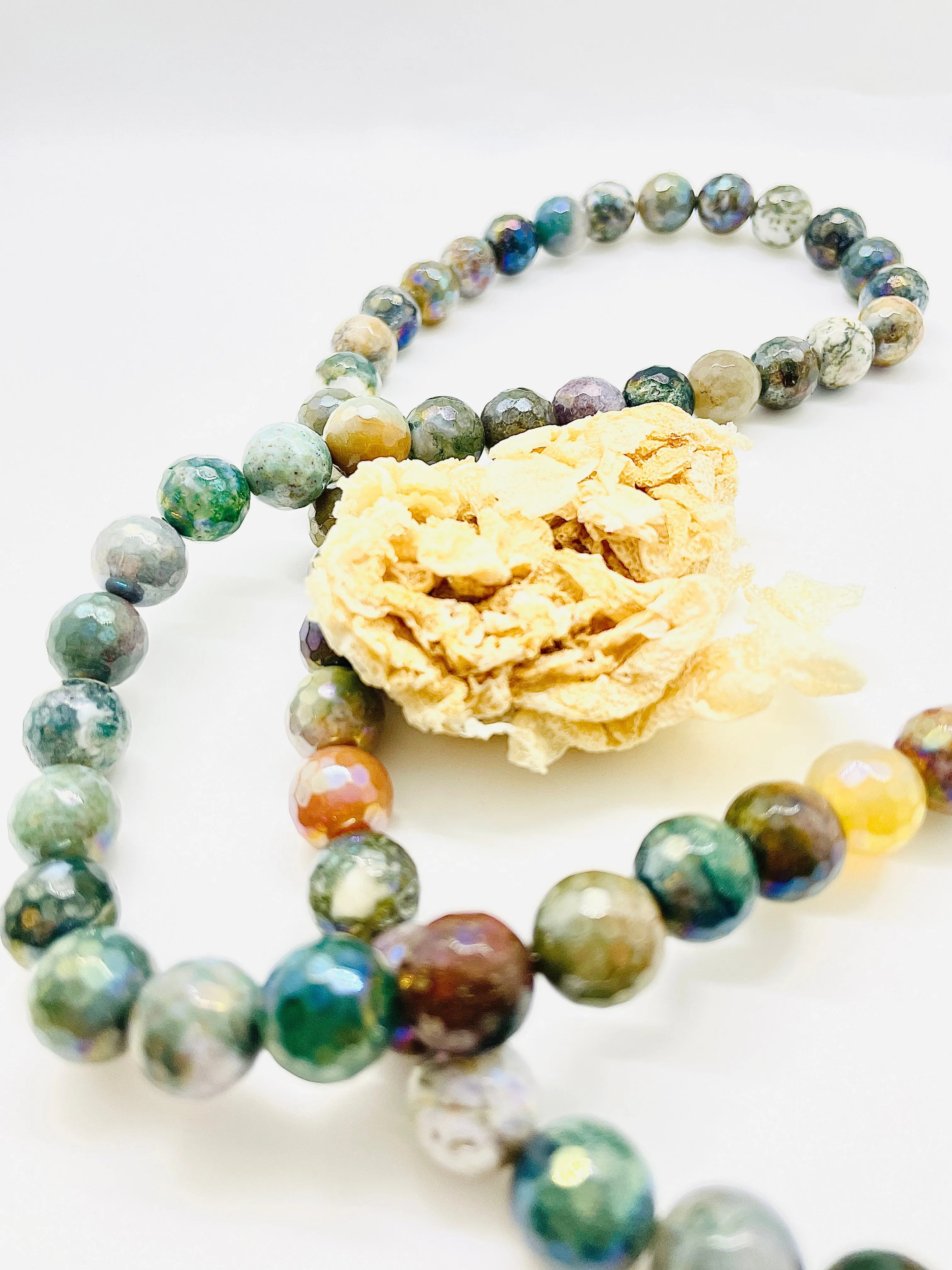 Peace Necklace with Indian Agate Beads