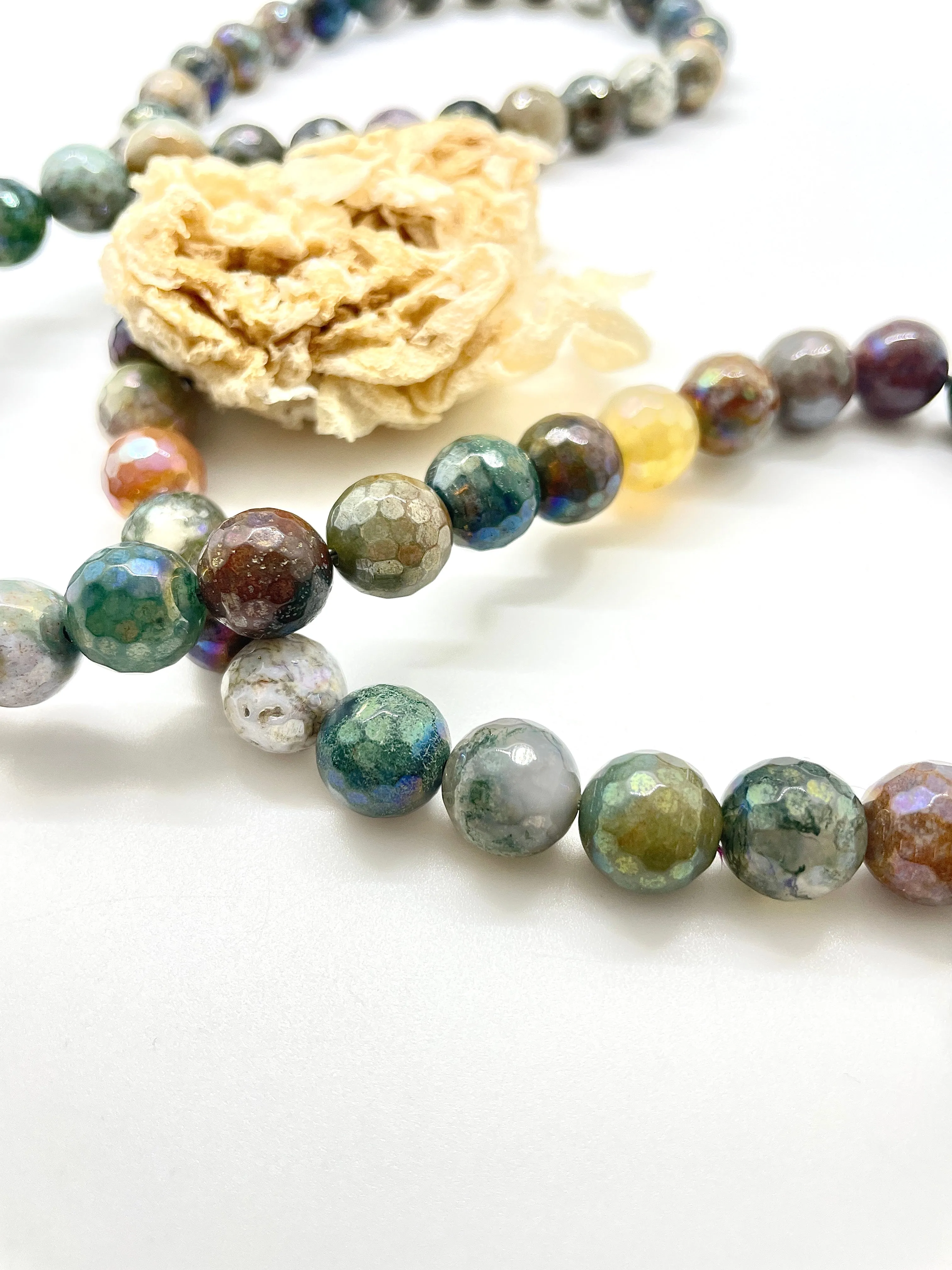 Peace Necklace with Indian Agate Beads