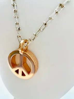 Peace Necklace with Sterling Silver Tiffany Inspired Chain