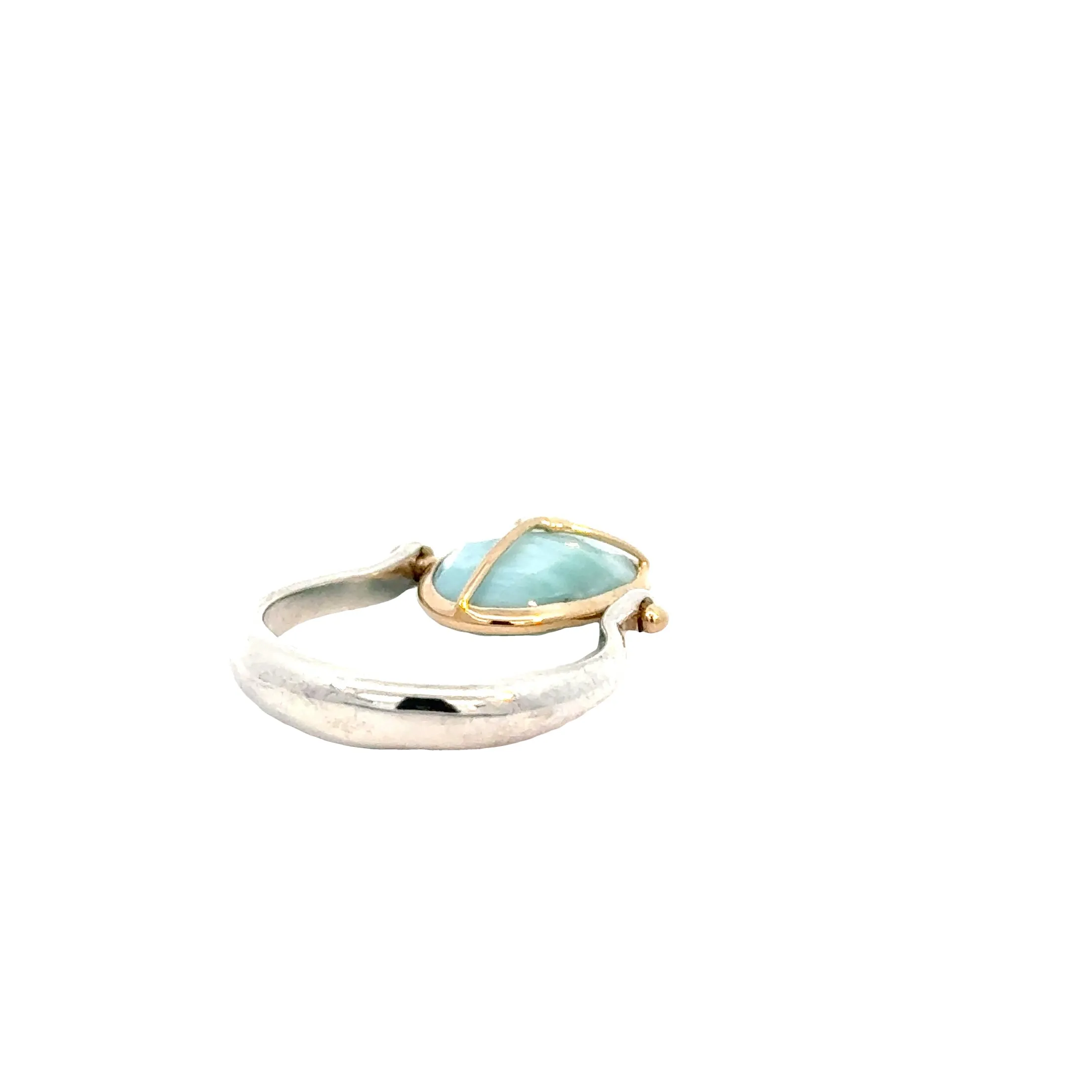 Peace Sign Larimar Spinner Ring