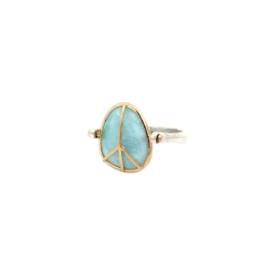 Peace Sign Larimar Spinner Ring