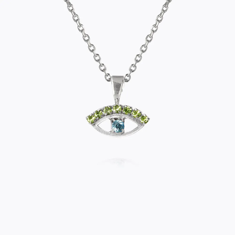 Petite Greek Eye Necklace / Green   Blue