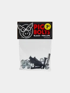 Pig Wheels Hardware 1 Phillips Bolts - Black