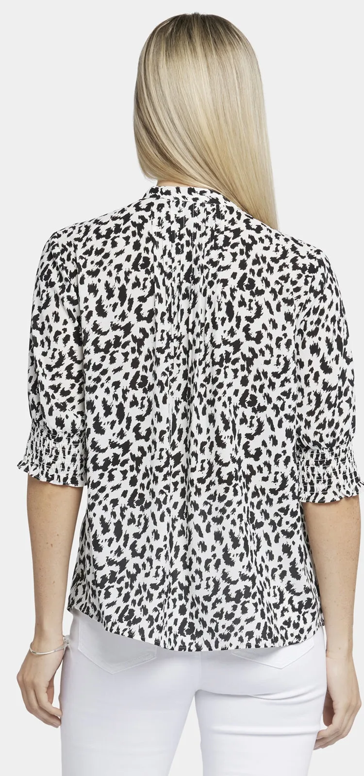 Pleated Short Sleeved Blouse Dierenprint | Gato