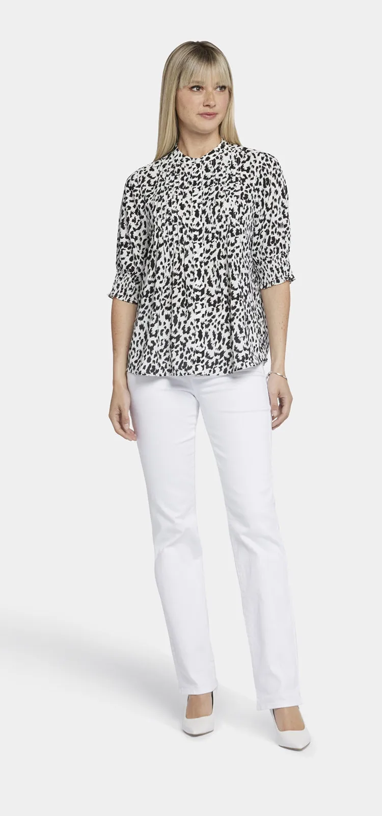 Pleated Short Sleeved Blouse Dierenprint | Gato