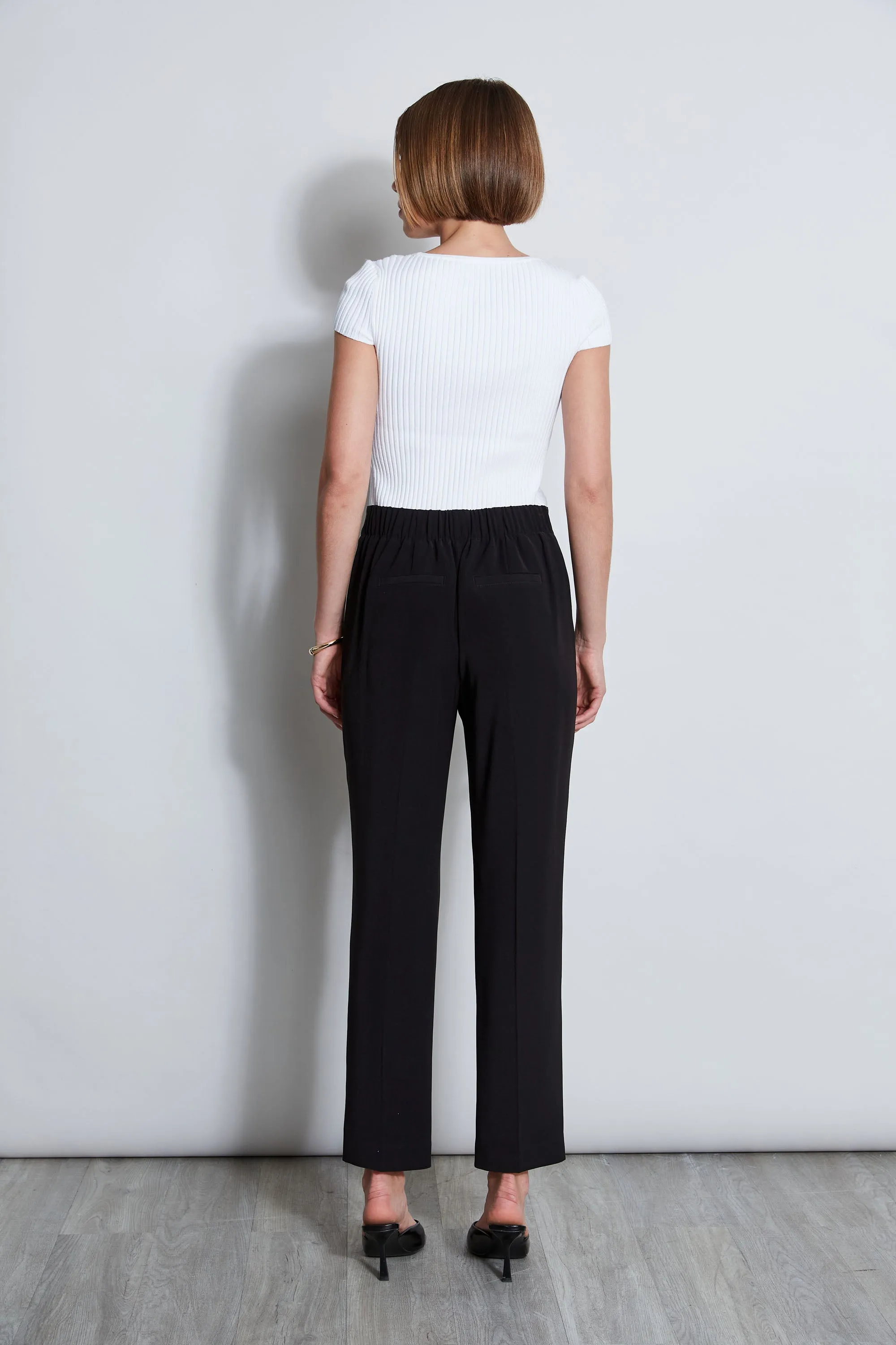 Pleated Straight Leg Pant