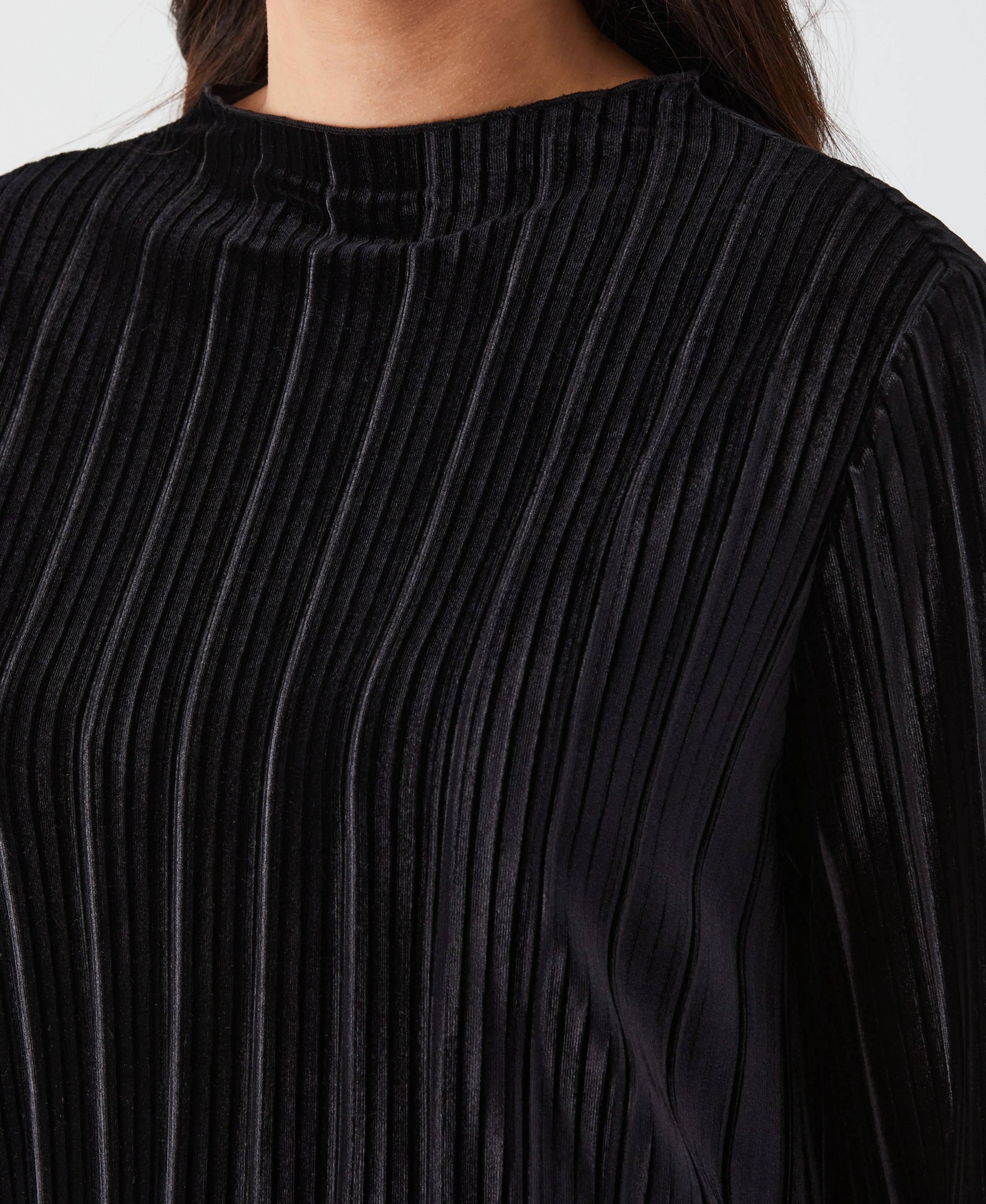 Pleated Velvet Top