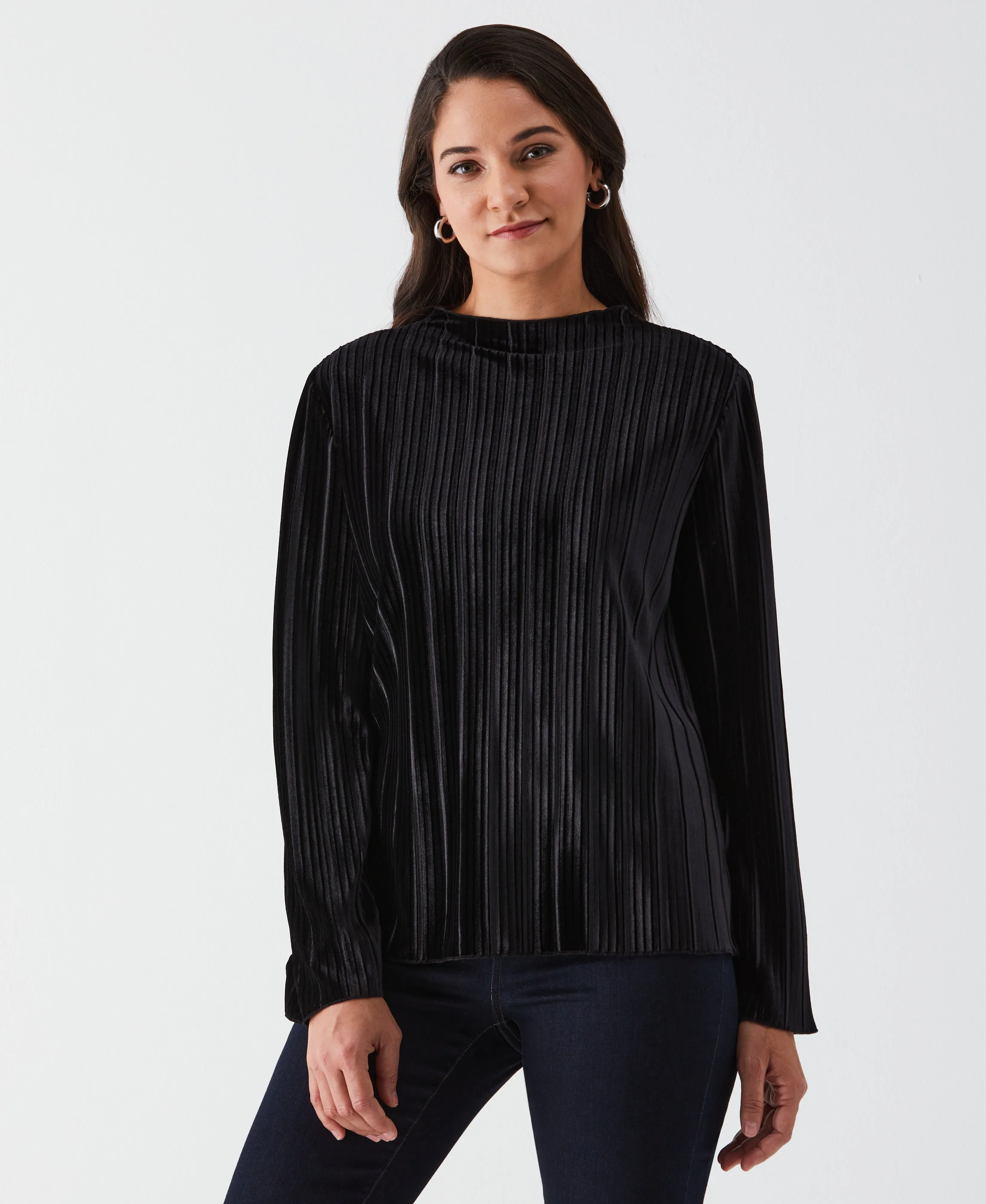 Pleated Velvet Top