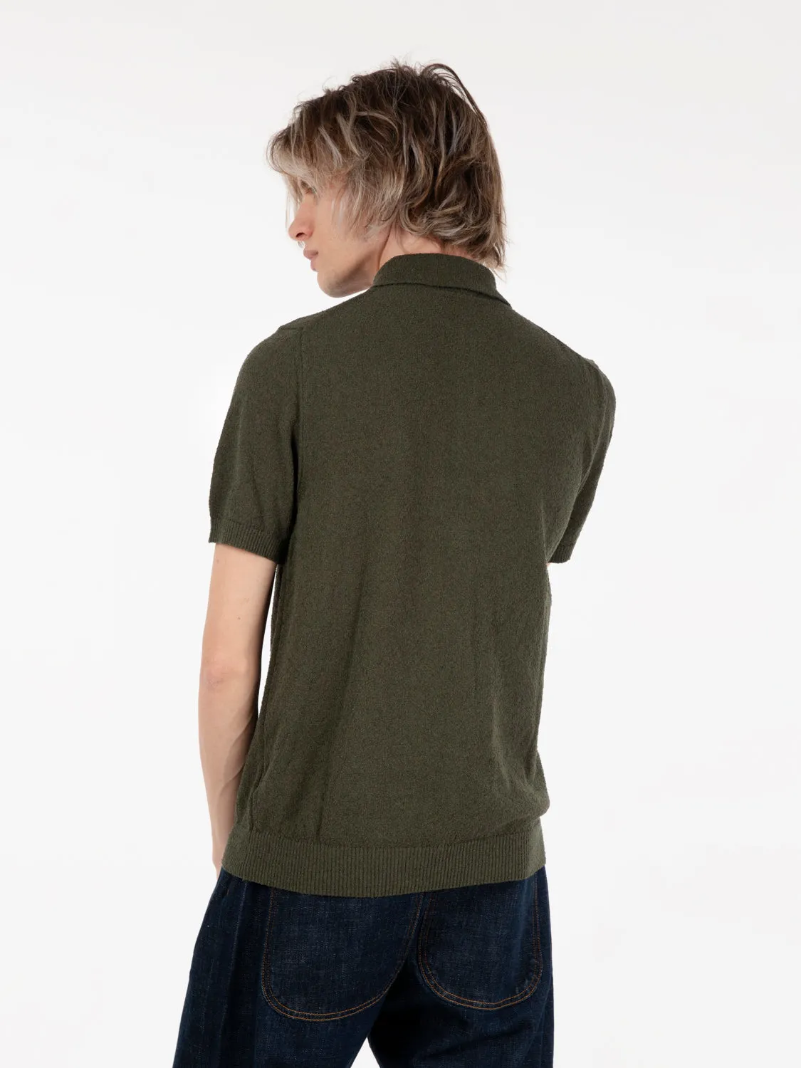 Polo in spugna James verde militare