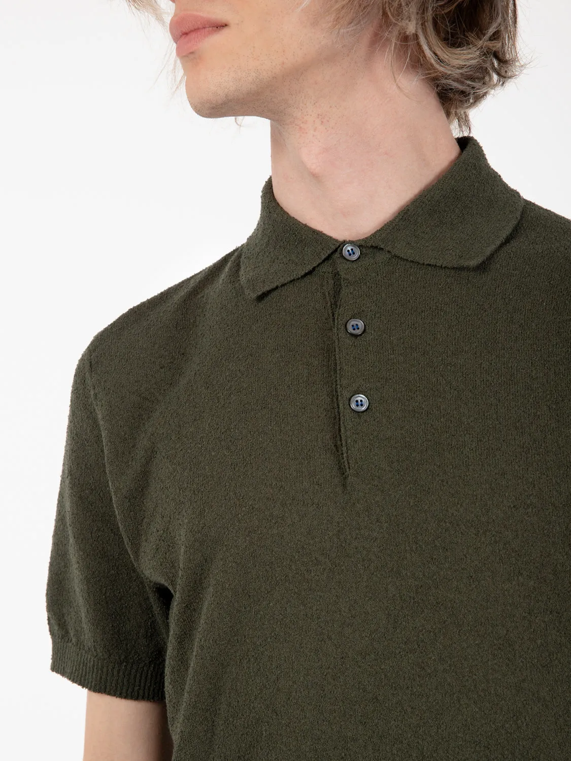 Polo in spugna James verde militare