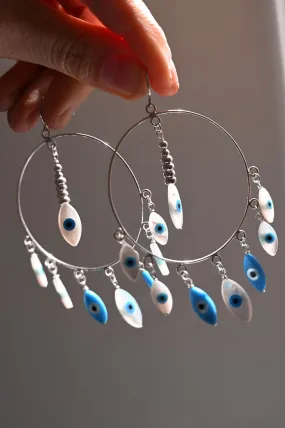 Protect Yo Peace Evil Eye Hoops