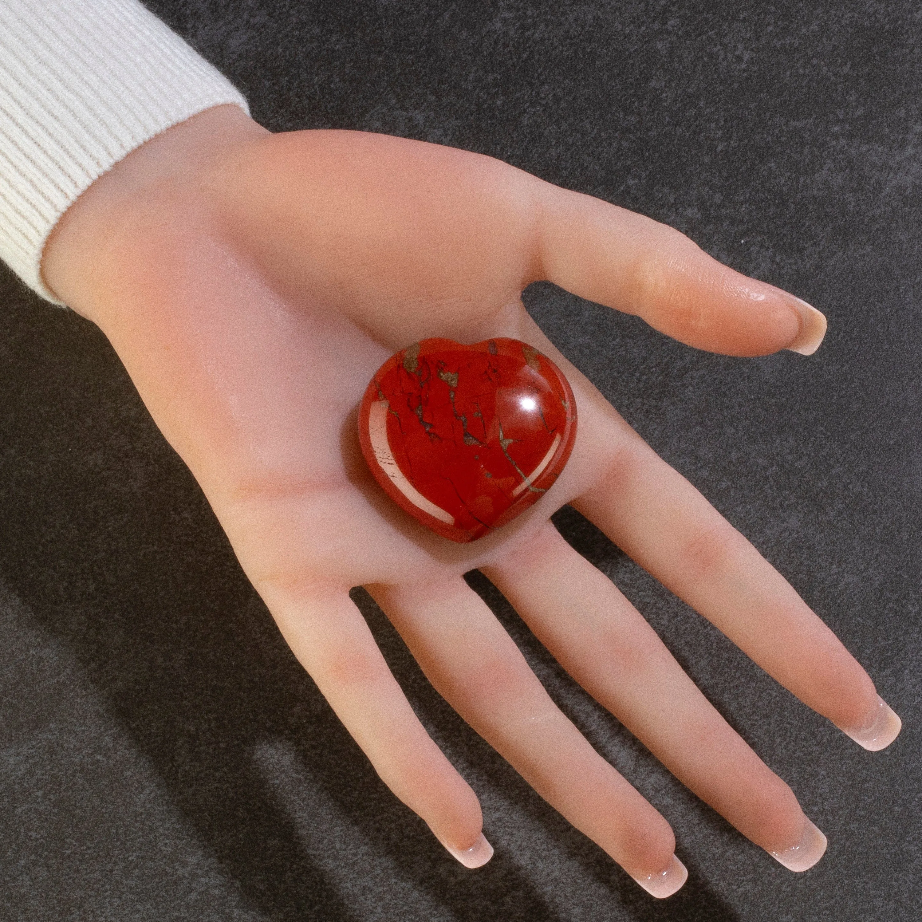 Red Jasper Heart Carving