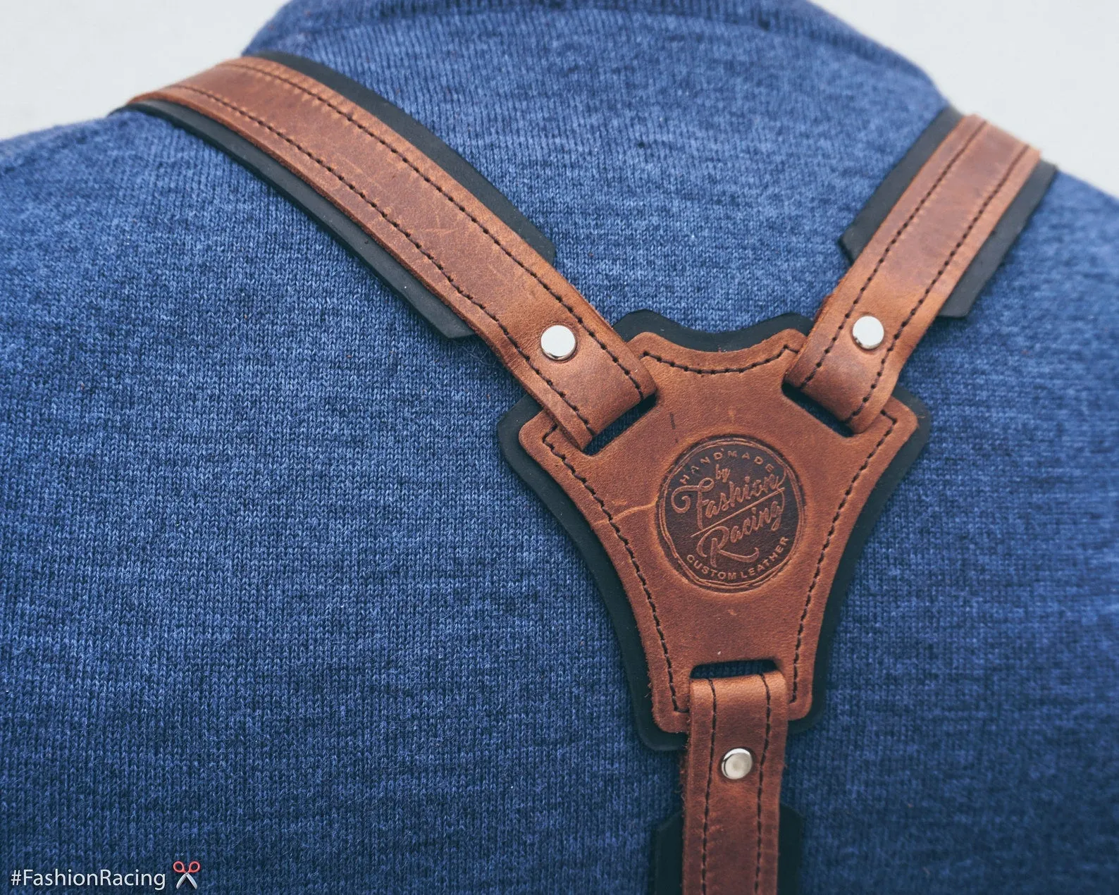 Reinforced Leather Suspenders | Personalized Gift for Men | Handmade