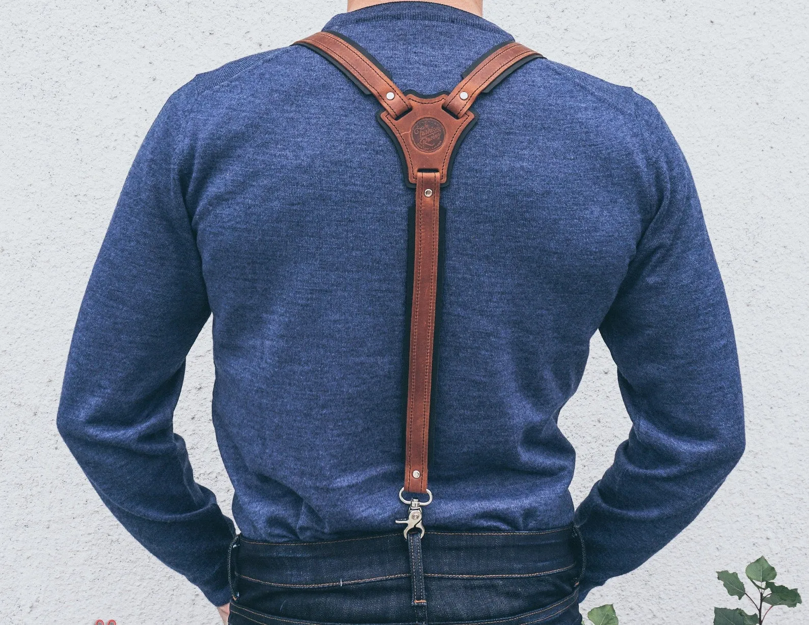 Reinforced Leather Suspenders | Personalized Gift for Men | Handmade