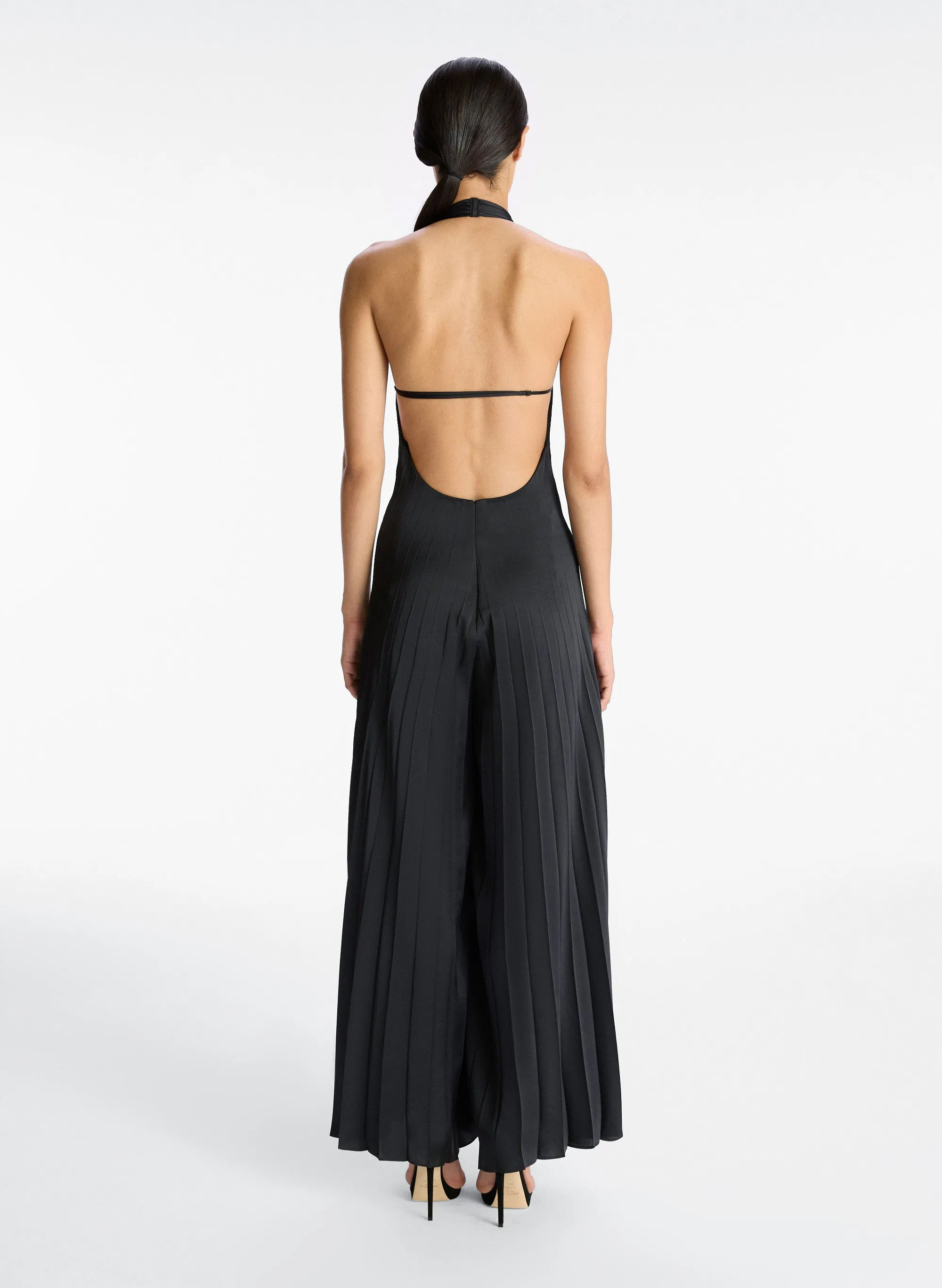 Rio Satin Pleated Jumpsuit