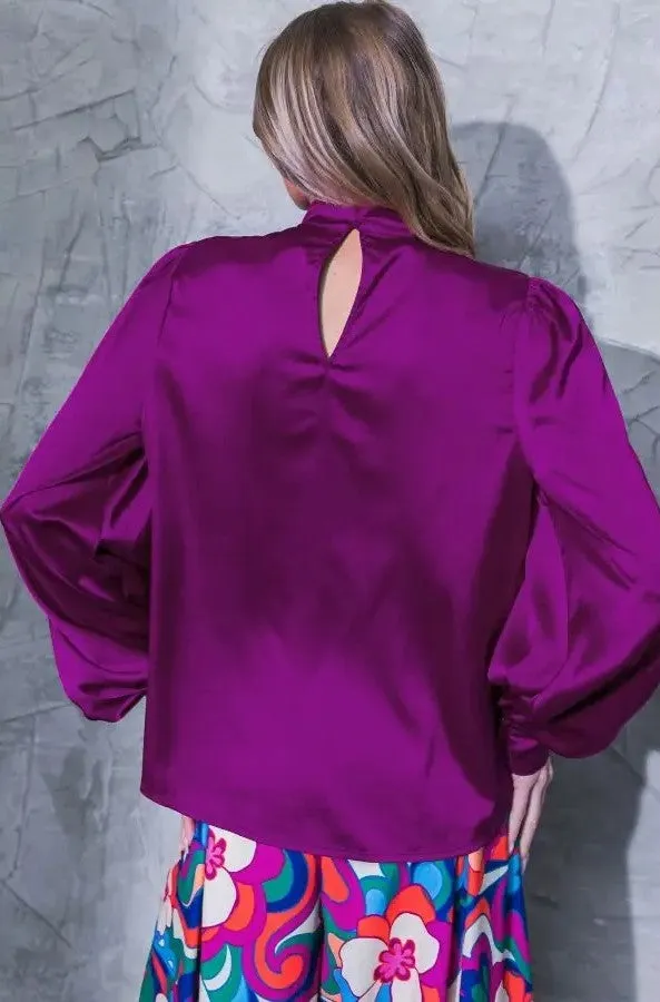 Royalty Purple Satin Top