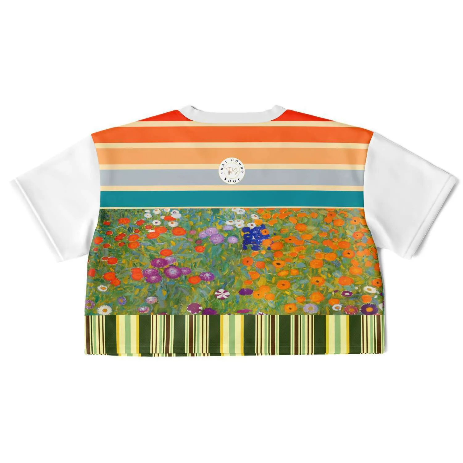 Secret Garden Floral Striped Crop Jersey