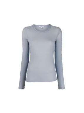 Sheer Slub L/s Crew Tee in Aura