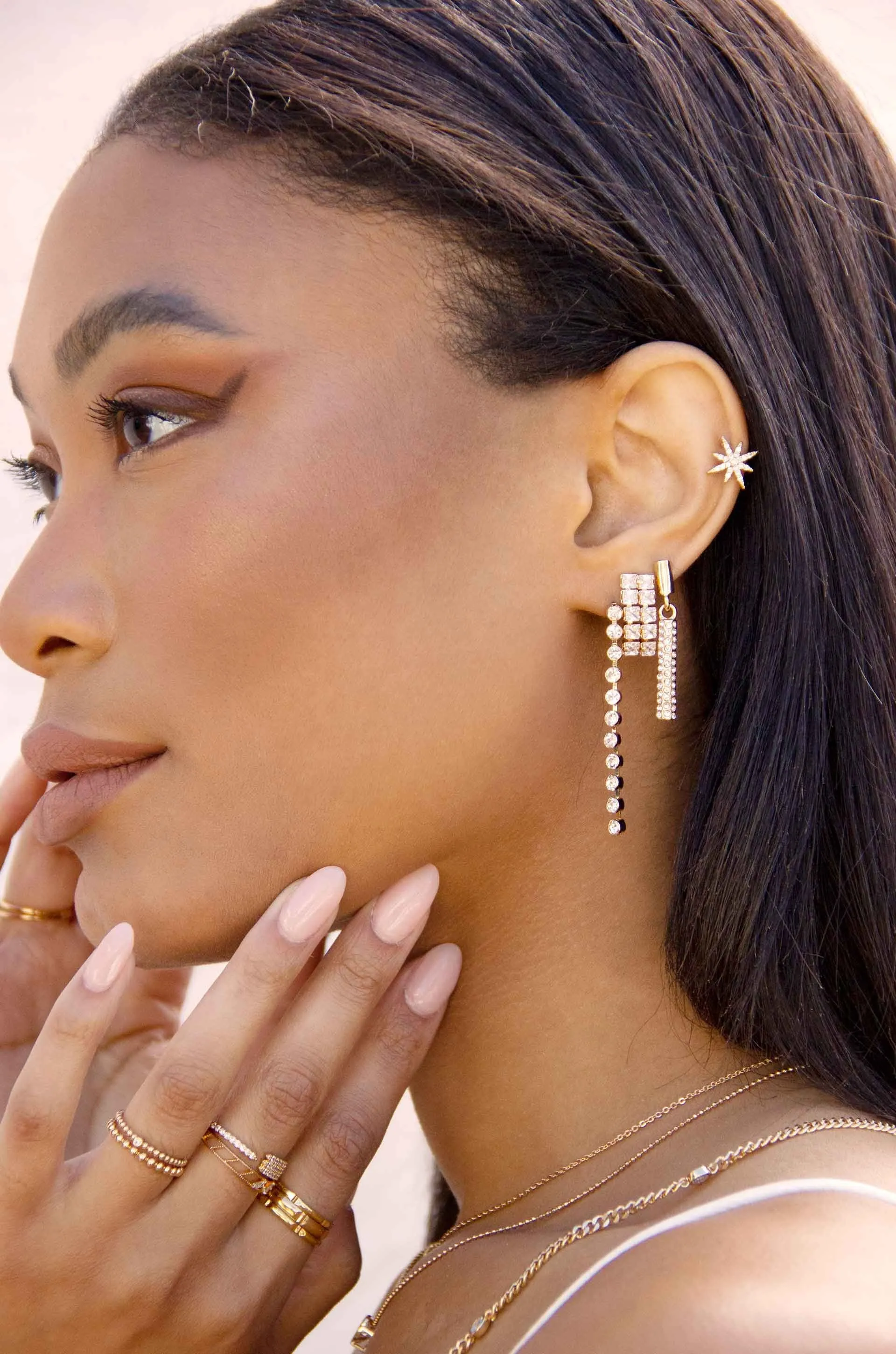 Single File Sparkle Earrings