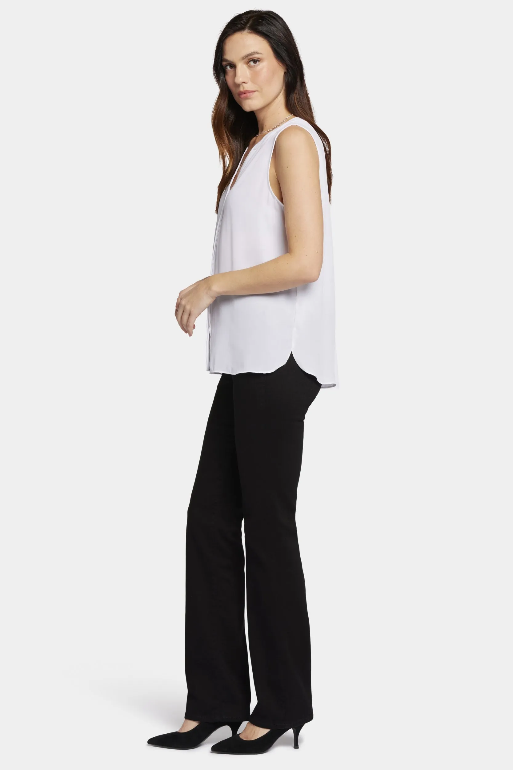 Sleeveless Pintuck Blouse Wit | Optic White