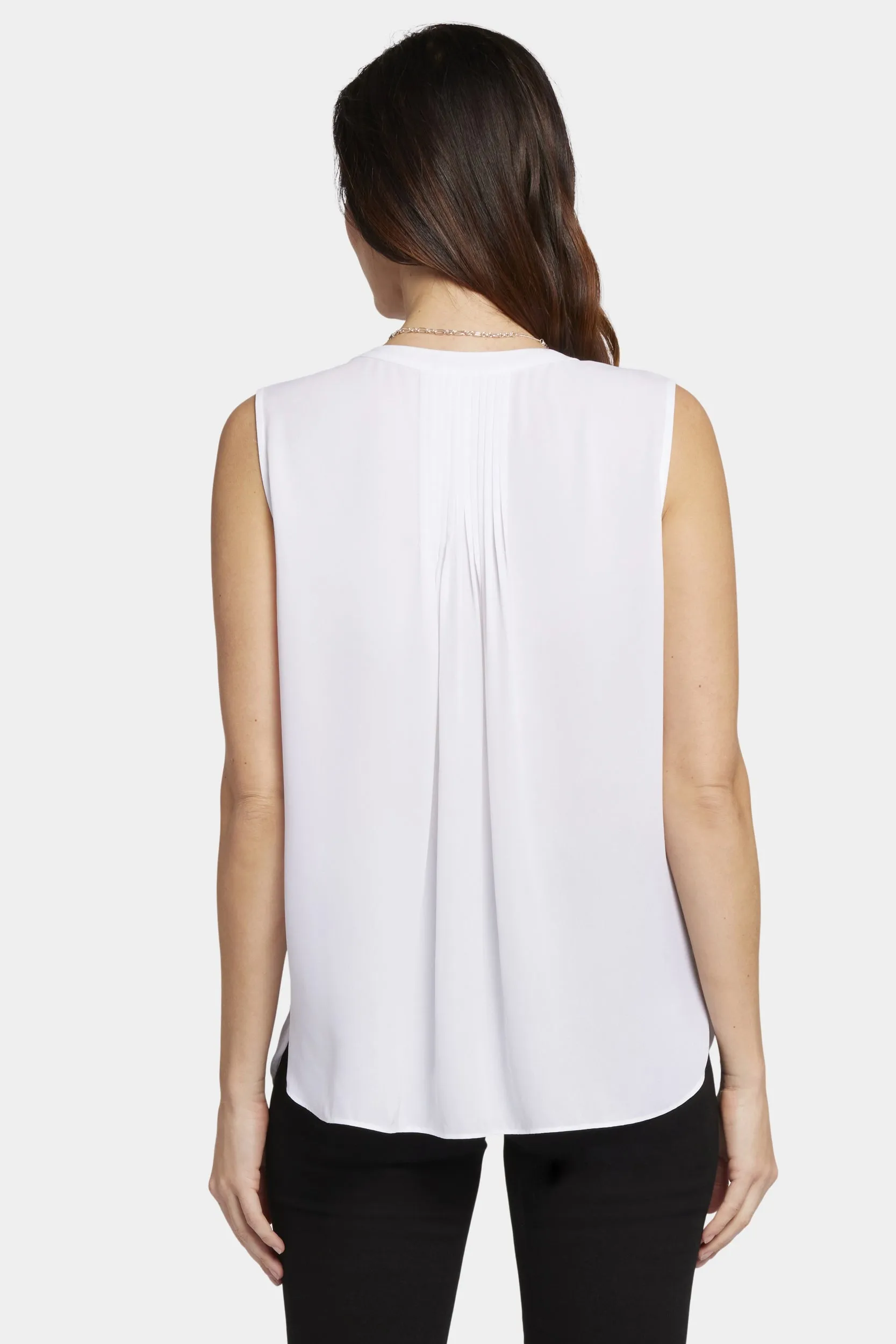 Sleeveless Pintuck Blouse Wit | Optic White