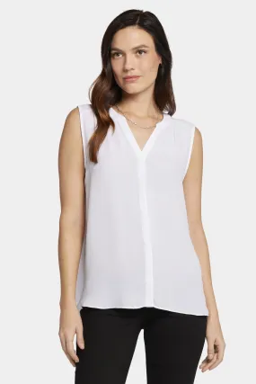 Sleeveless Pintuck Blouse Wit | Optic White