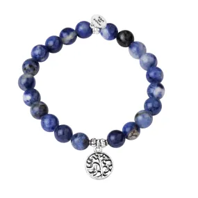 Tree of Life | Stone Beaded Charm Bracelet | Sodalite