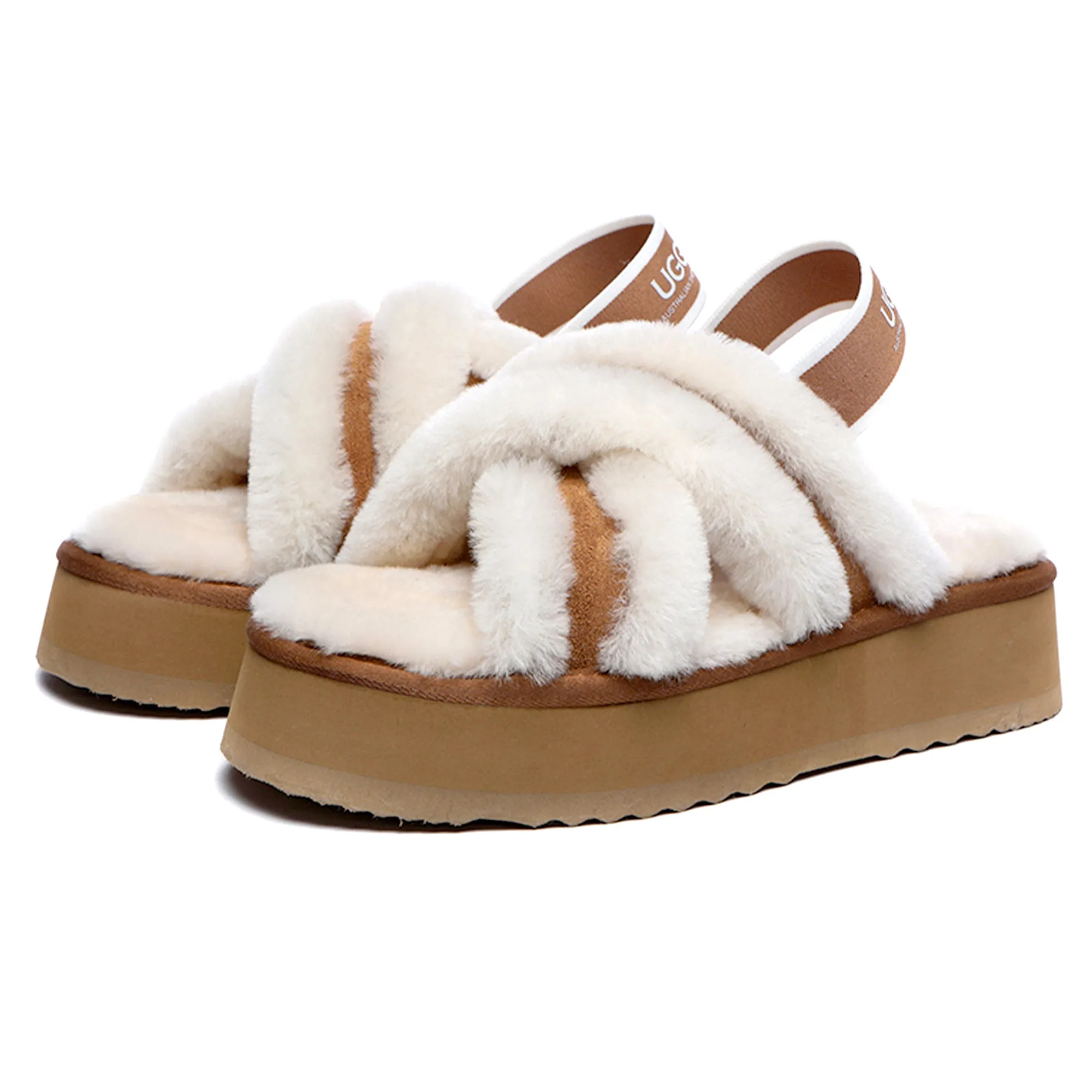 UGG Women Platform Cross Slides