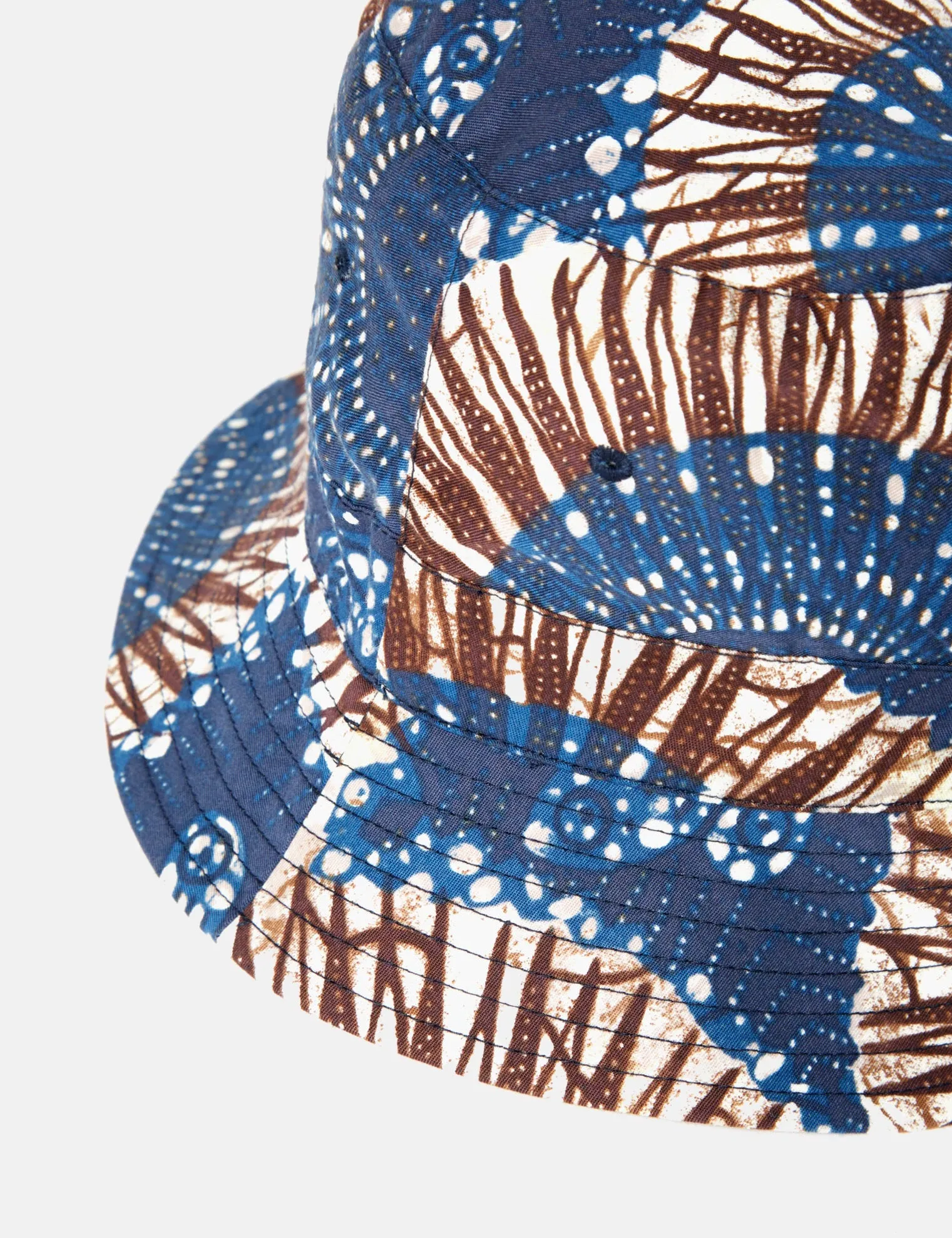 Universal Works Bucket Hat (Hokkoh Print) - Navy Blue