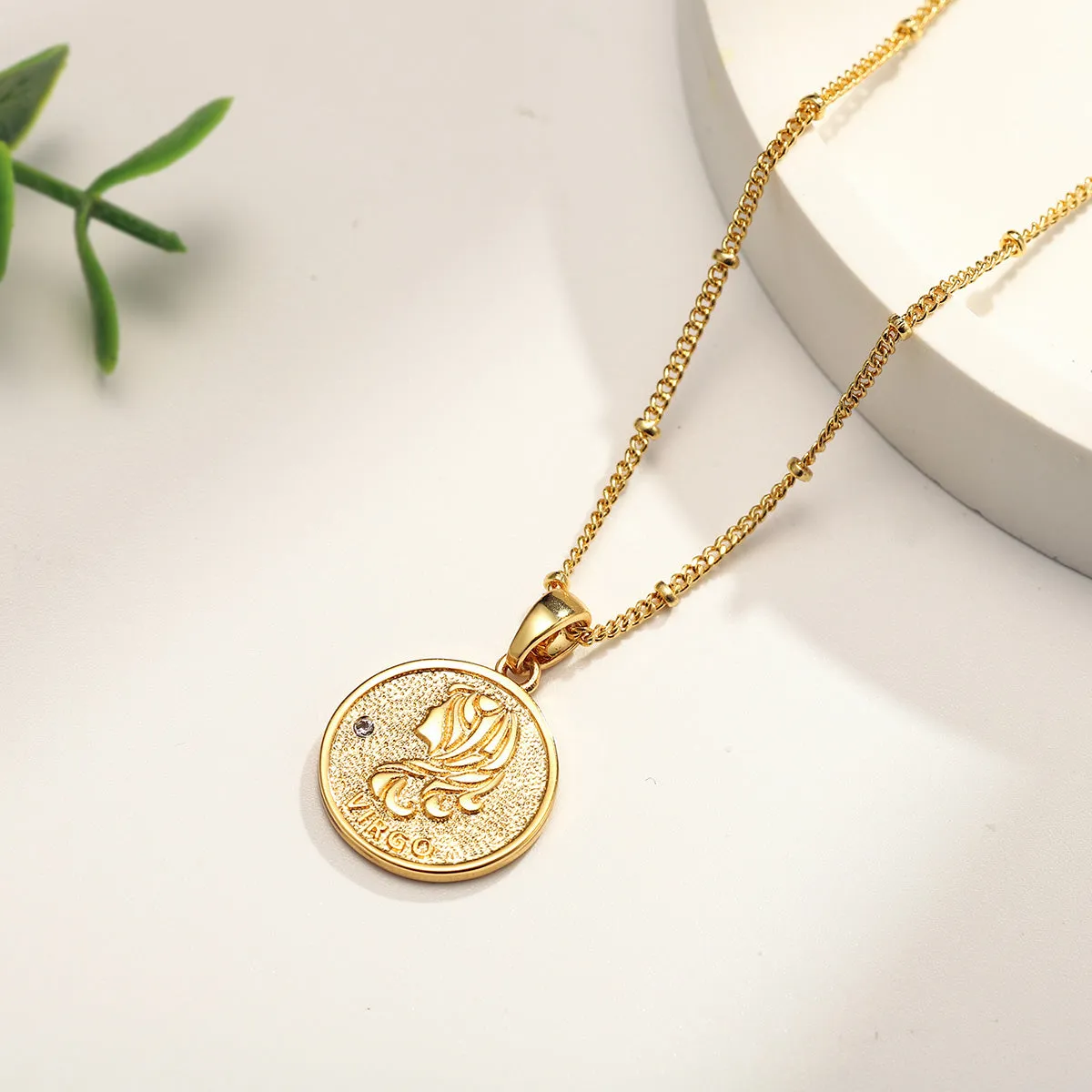 Virgo Constellation Coin Pendant Necklace