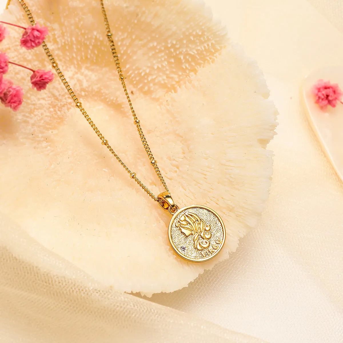 Virgo Constellation Coin Pendant Necklace