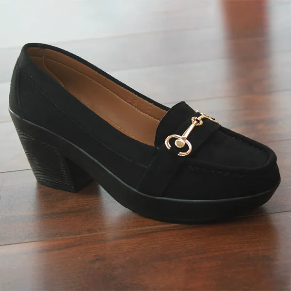 Wedges Heel Black Pumps for women