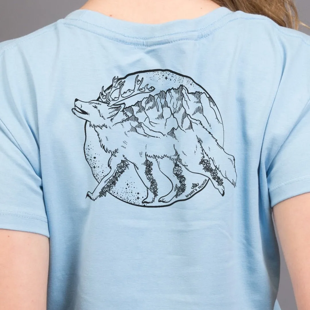 Whimsical Wolf T-Shirt - Black Print