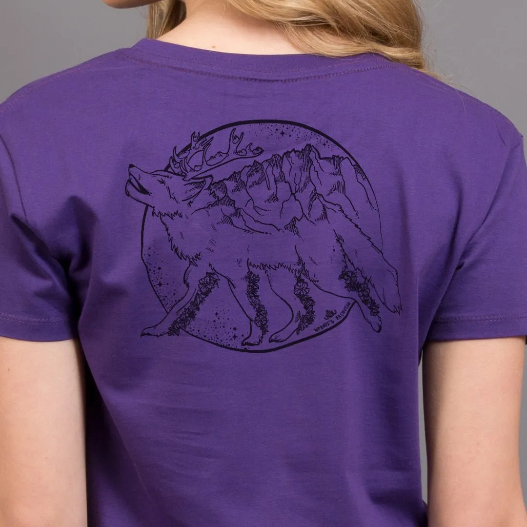 Whimsical Wolf T-Shirt - Black Print