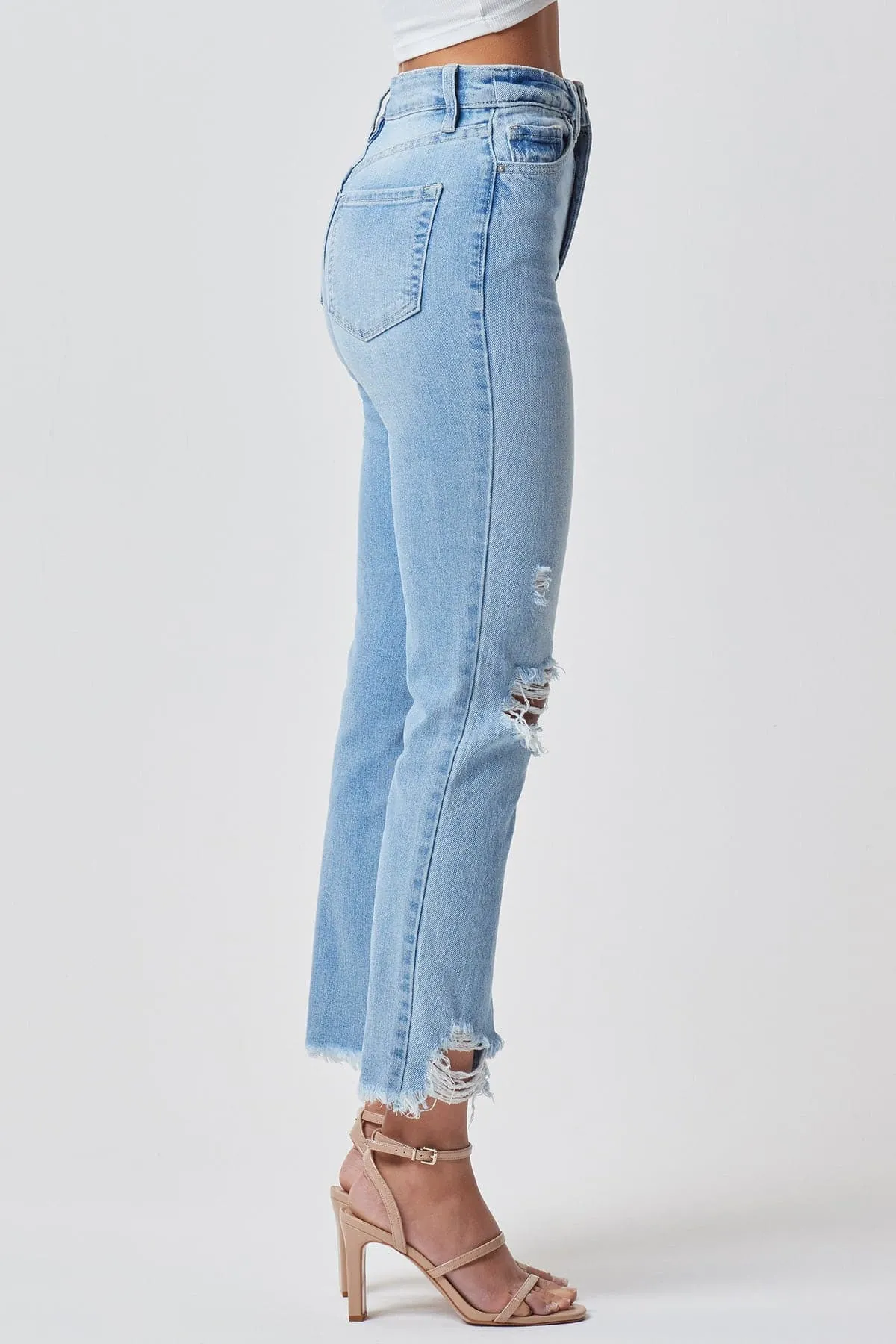 Women's Dream Cropped Frayed Slim Straight Jeans