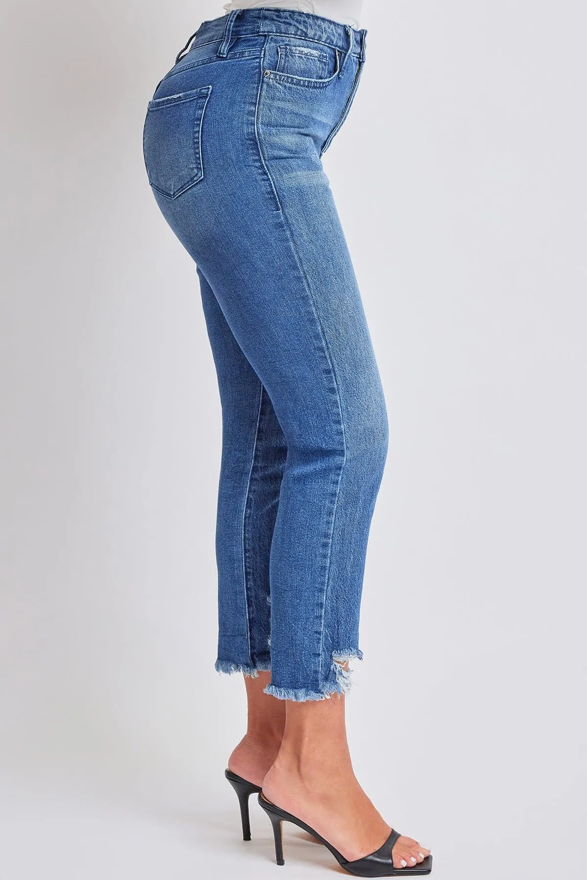 Women's Dream Cropped Frayed Slim Straight Jeans