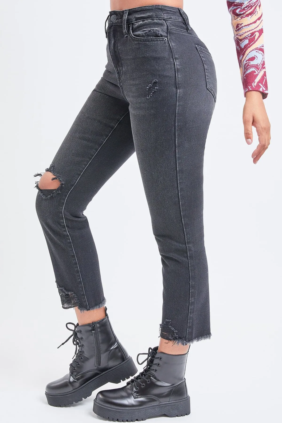 Women's Dream Cropped Frayed Slim Straight Jeans